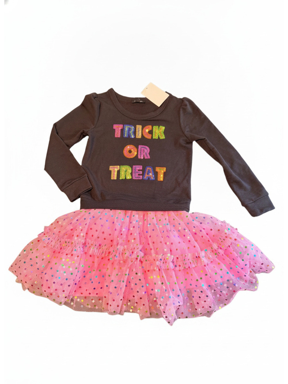 NWT Zunie Trick or Treat tutu dress black pink size 5